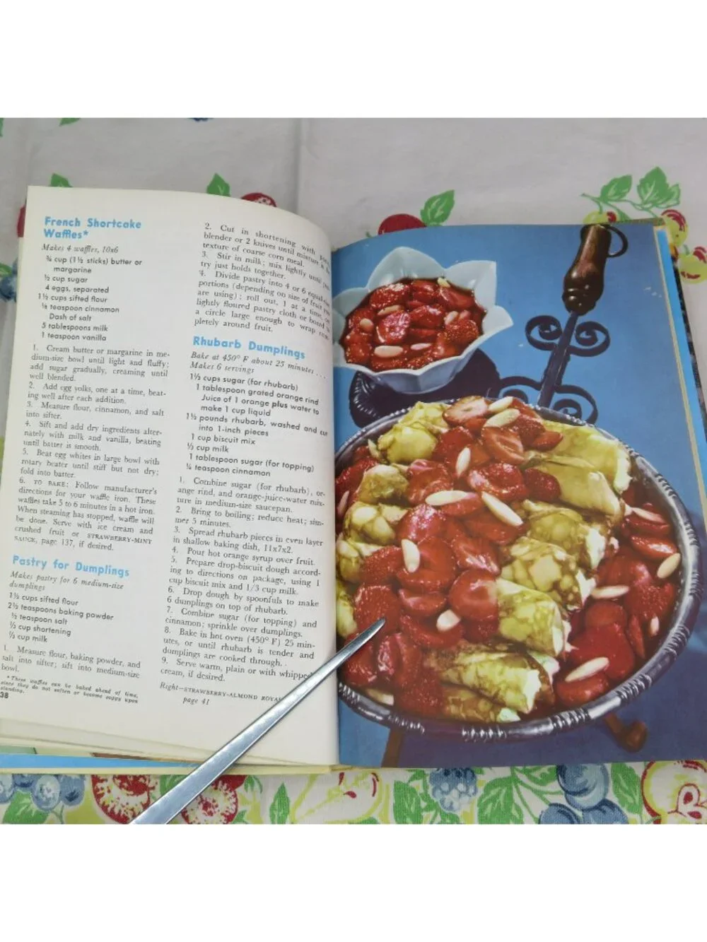 Lot of 2 The Family Circle Cook Books Meat Cookbook & Dessert and Fruit Cookbook